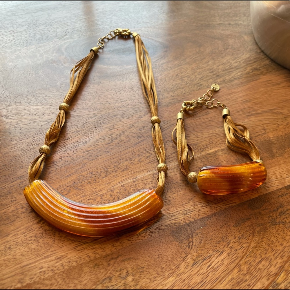 Murano glass necklace/bracelet set. Venice, Italy